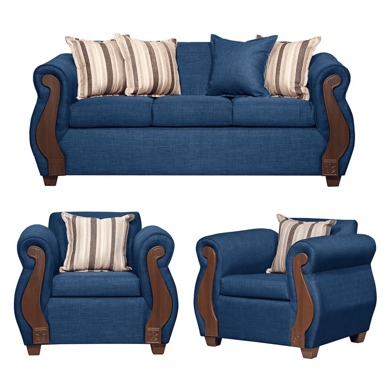 Ruzam Mobel - Juego De Living 3-1-1 Begoña Azul