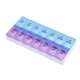 thumbnail image 1 of REGALWOVEN 1 Pc 14 Compartimentos Caja de Pastillas de Doble Fila para Viaje Pequeña Púrpura Azul, 1 of 6