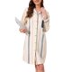 thumbnail image 1 of INSPIRE CHIC Camisón de Mujer a Rayas con Botones, Manga Larga, Vestido de Dormir Suave con Bolsillo en el Pecho y Cuello con Muesca S Azul a Rayas, 1 of 5