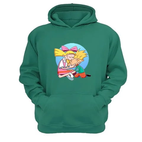 Genérico - Polerón Canguro Hola Arnold Verde Aguamarina Talla S Unisex