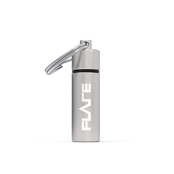 Flare Audio Capsule Silver - Aluminio ligero y resistente, resistente al agua, llavero