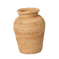 Magideal - Jarrón De Ratán De Estilo Retro, Jarrones De Mimbre, Adorno, Arreglo Floral Rústico, De Moda, Almacenamiento De Plantas, Florero Artístico Para