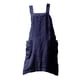 thumbnail image 5 of Delantal De Algodón Lino Con Bolsillo Espalda Cruzada Delantales De Chef Para Mujer XL Azul, 5 of 5
