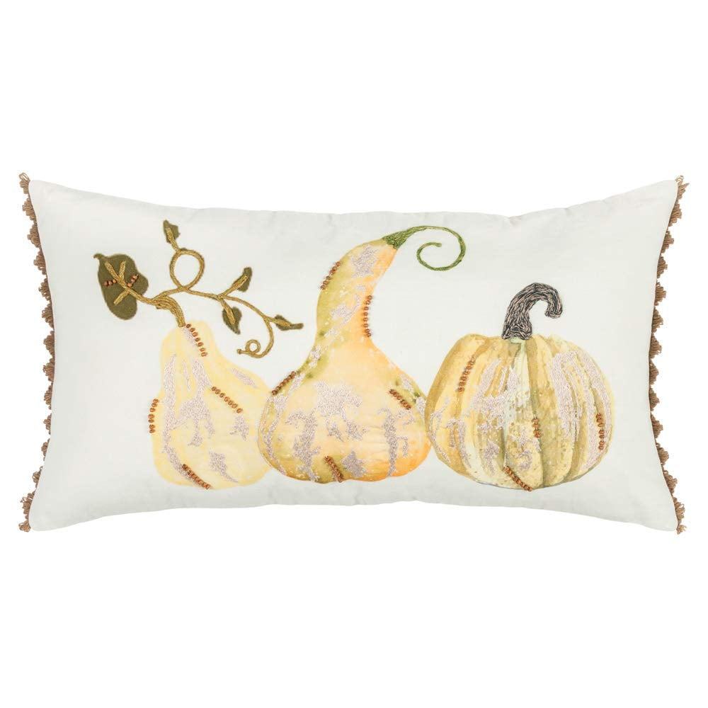 Almohada Rizzy Home Gourds De 36 X 66 Cm De Plumón Con Funda De Algodón En Forma De Pato