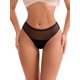 thumbnail image 1 of INSPIRE CHIC Ropa interior femenina de encaje de malla transparente de cintura media, transpirable, ligera y sin costuras, talla S, color negro, 1 of 4