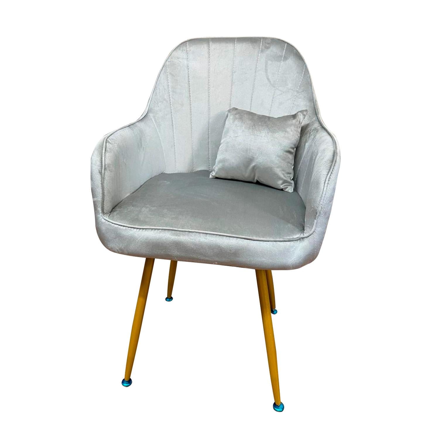 Global Latin Group - Butaca Poltrona Sofí De Terciopelo Con Patas De Metal Gris