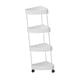 thumbnail image 5 of Estante De Esquina De Piso Gran Capacidad Multipropósito Para Soporte De Almacenamiento De Espacio Pequeño De 4 Niveles Blancos, 5 of 5