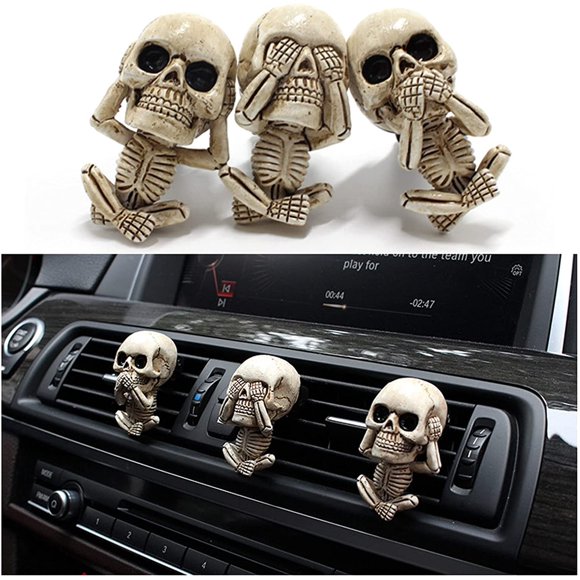 Ambientador de coche con clip de ventilación Idefair, diseño de calaveras, estilo gótico