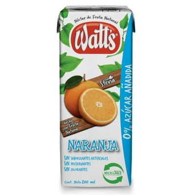 Nectar Naranja Light 0.2 L Watts