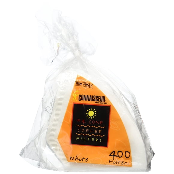 Filtros de café Rockline Industries #4 Cone, 400 unidades, blancos