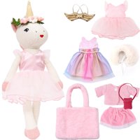 Toylink - Muñeca Bailarina Con Forma De Unicornio De Peluche Con Bolsa De Transporte Y Acceso.