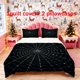 thumbnail image 1 of 3pcs Spider Web Water Droplet Print Bedding Set Duvet Cover and Pillowcases, 1 of 5