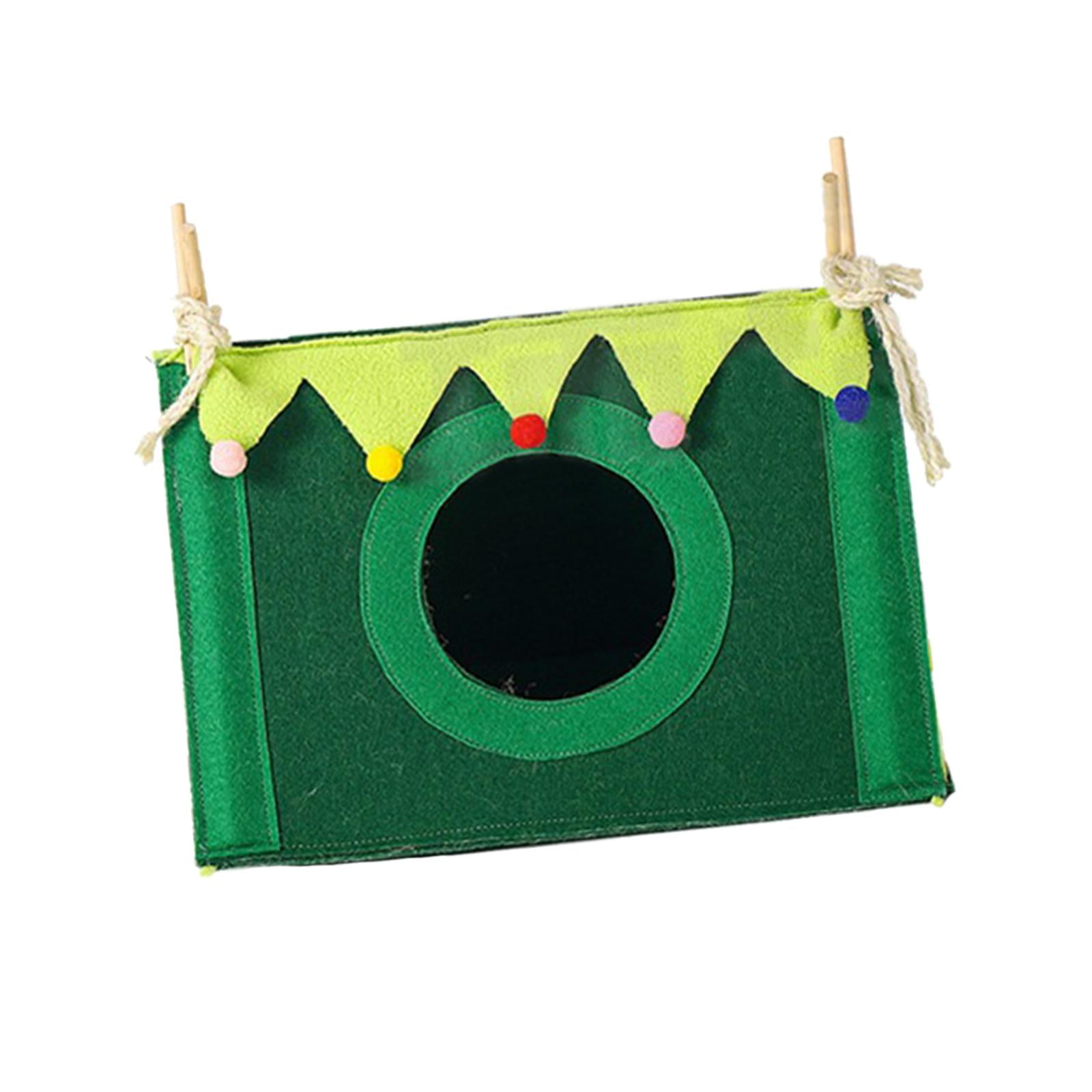 Cama De Fieltro Caliente Para Nido De Cueva De Escondite De Conejillos De Indias Para Conejo Erizo De Azúcar Planeador Verde L