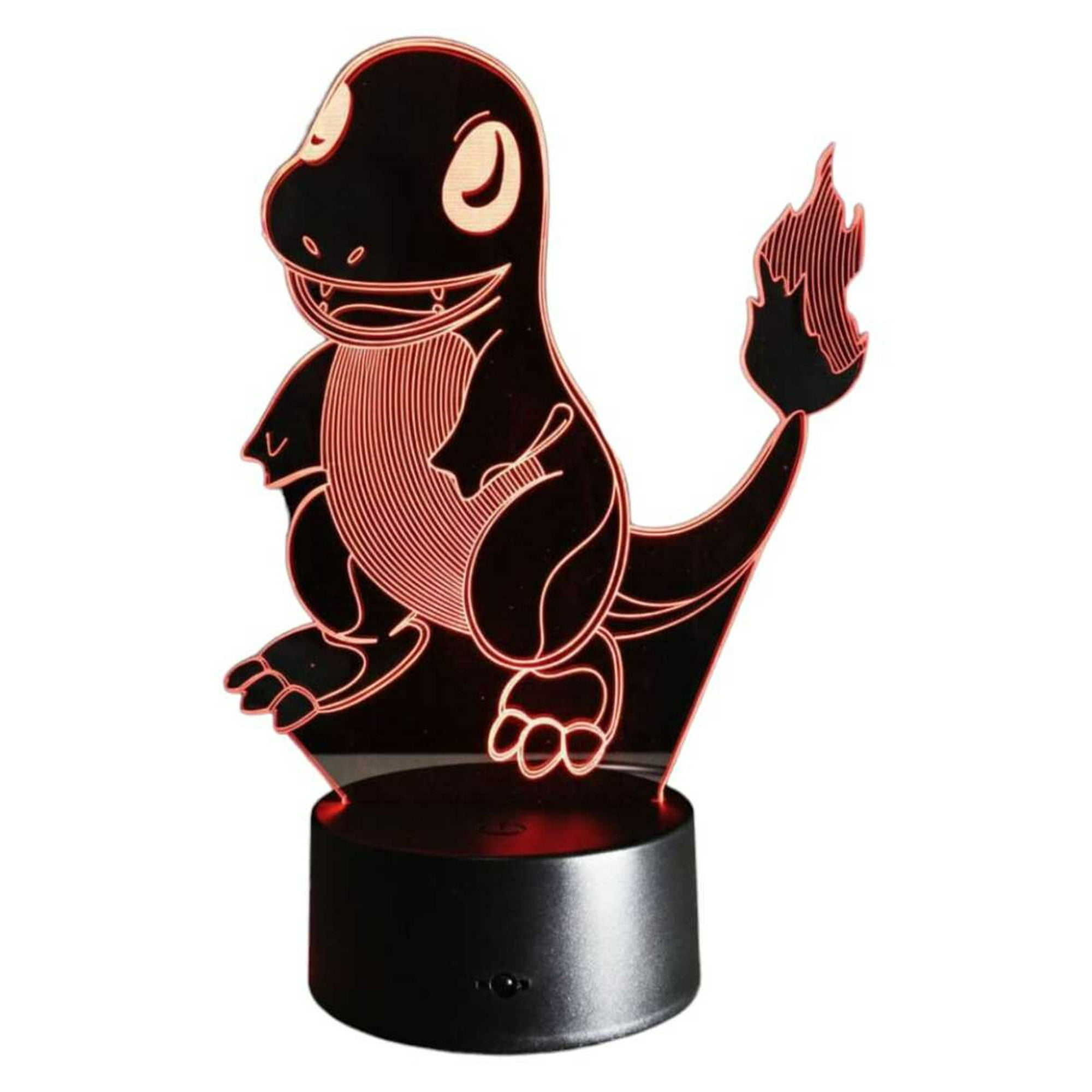 Lampara Ilusion 3d Charmander De 7 Colores, Base Touch