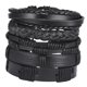 thumbnail image 5 of Pulsera de cuero estilo retro pulsera brazalete ajustable 5pcs negro, 5 of 5