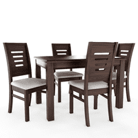 Muebles Insignes - Juego De Comedor Roma 4 Sillas Nogal Mesa Rectangular Madera