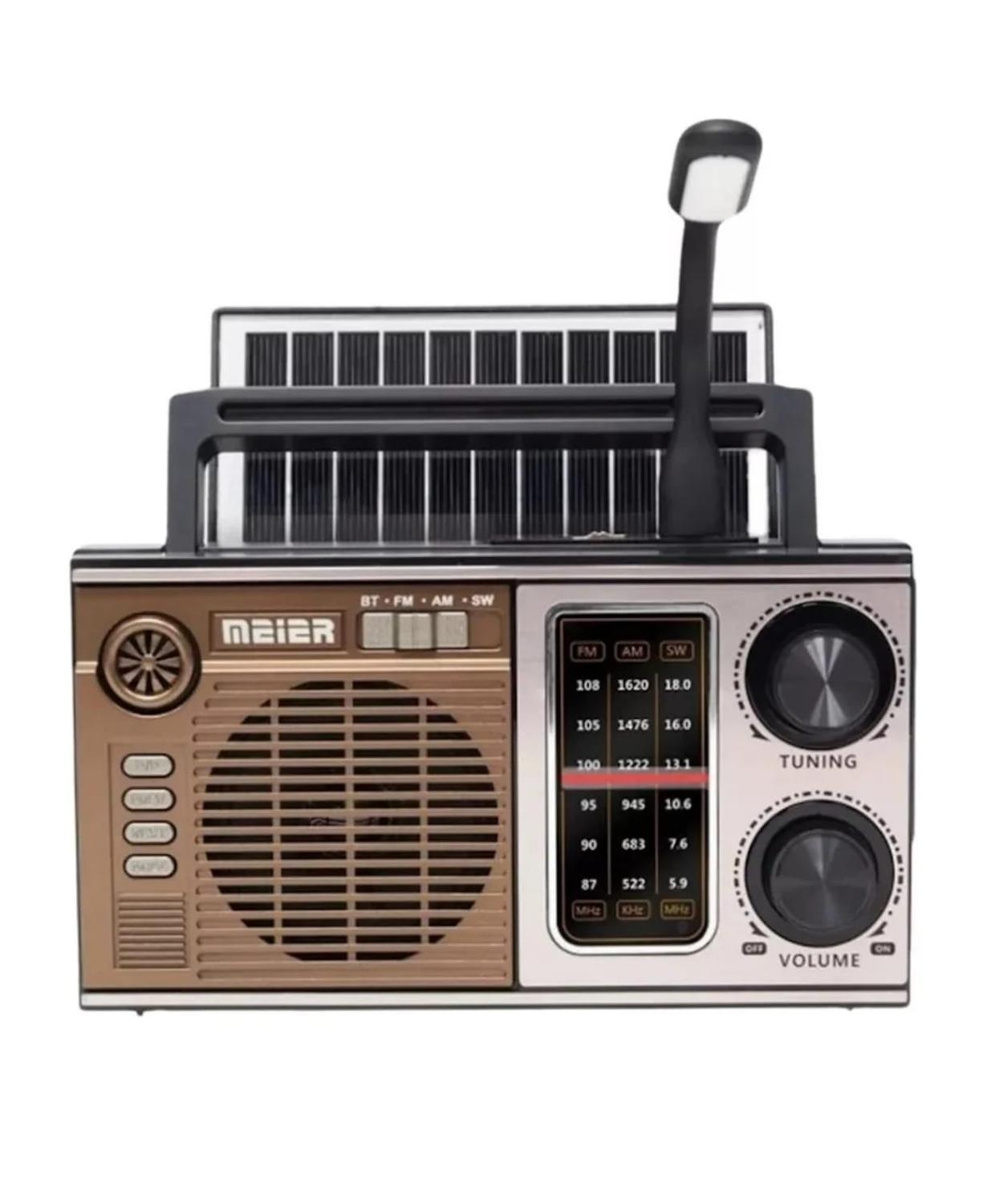 Genérico - Radio Vintage Solar Recargable Bluetooth Marron