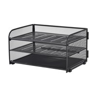 Ioensy - Clasificador De Archivos De Escritorio De Malla, Organizador De Archivos, Estante De Escritorio Con Letras Para Oficina, Hogar, Sin Cajón