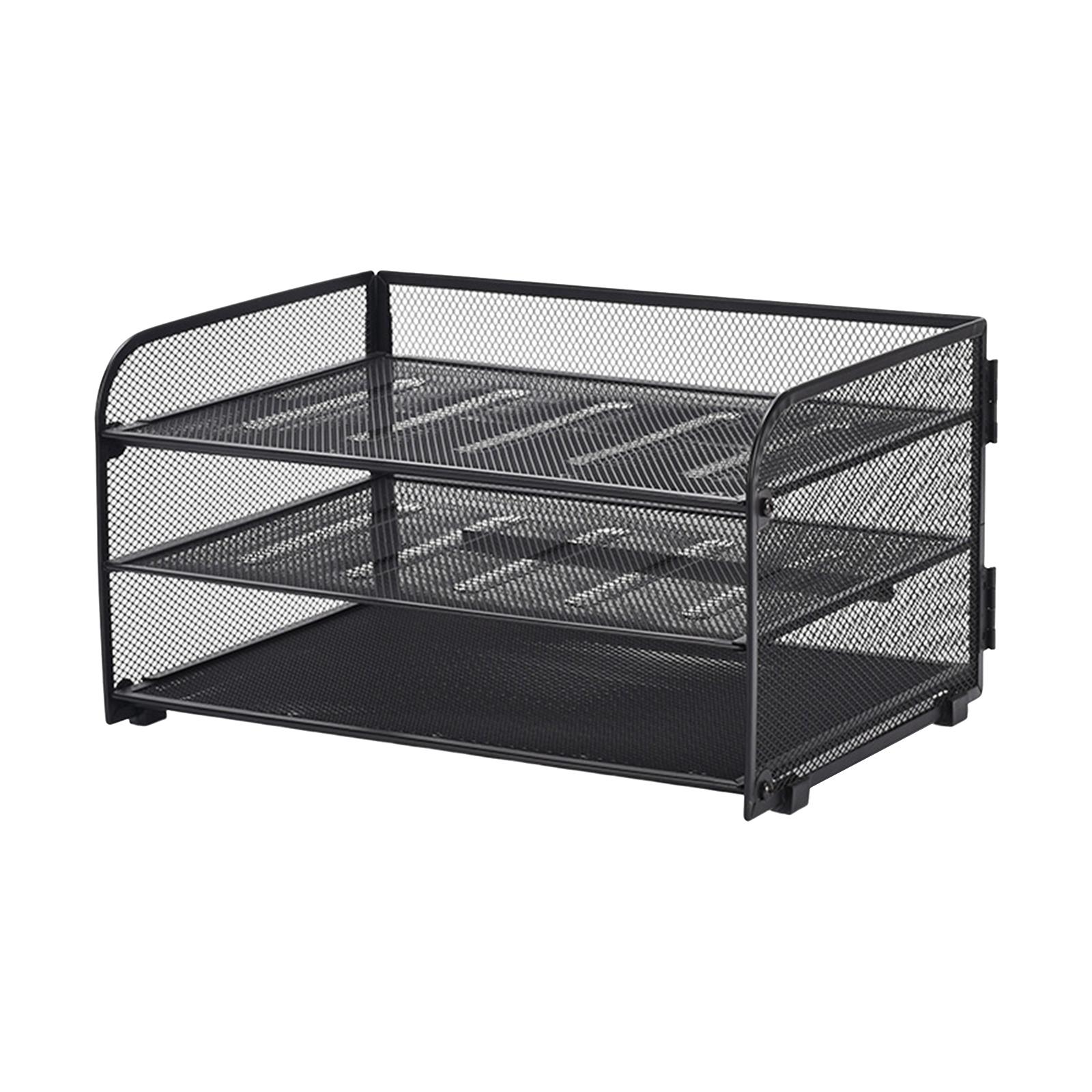 Ioensy - Clasificador De Archivos De Escritorio De Malla, Organizador De Archivos, Estante De Escritorio Con Letras Para Oficina, Hogar, Sin Cajón