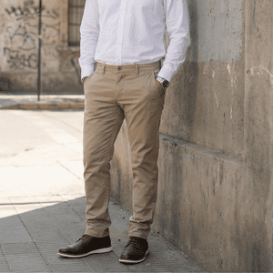 T-World - Pantalón Hombre Classic Gabardina Regular Trabajo Ejecutivo Beige