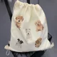 thumbnail image 1 of Retro Puppy Printed Canvas Backpack Casual Women Fashion School Gym Drawstring Bag String Knapsack School Back Pack Storage Bags, 1 of 3