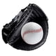 thumbnail image 2 of Guantes De Receptor De Béisbol PU Con Pelota De Béisbol Teeball Guante Hombres Mujeres Unisex Todo Negro, 2 of 5