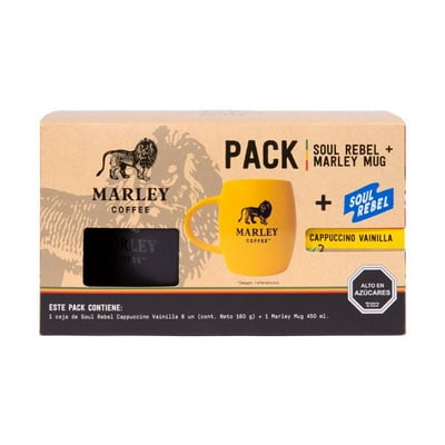 Café Pack Marley Mug + Soul Rebel Cap Vainilla Caja 160 G Marley Coffe