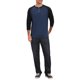 thumbnail image 2 of INSPIRE CHIC Camisetas Henley de Hombre con Mangas Raglán de Manga Larga Botón Camiseta de Béisbol S Azul Marino, 2 of 6