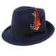 thumbnail image 3 of sombrero de fieltro de fieltro de lana para hombres sombrero de fieltro hecho a mano apilable gorro azul marino., 3 of 3