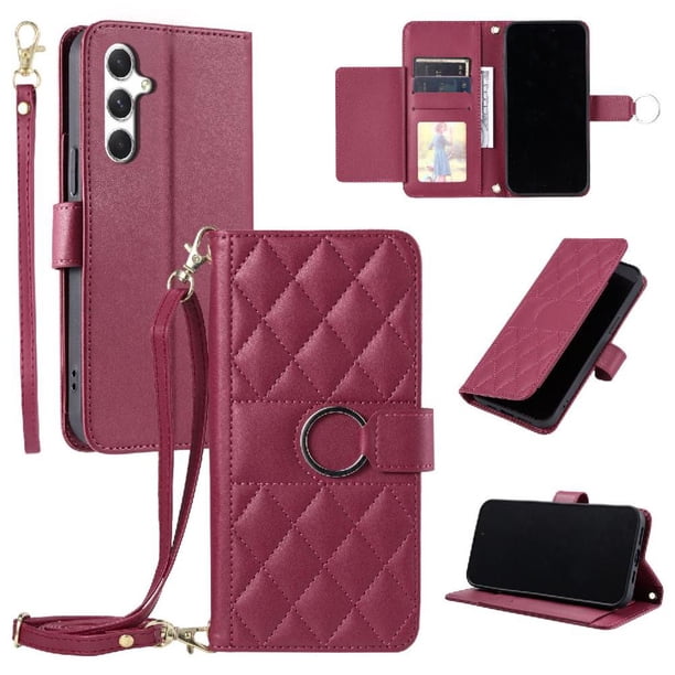Funda tipo billetera FOXDOCK para Samsung Galaxy A55 5G – Tapa abatible con correa para mujer