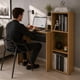 thumbnail image 1 of Escritorio Home Office con Biblioteca Lateral Mel Negro, 1 of 5