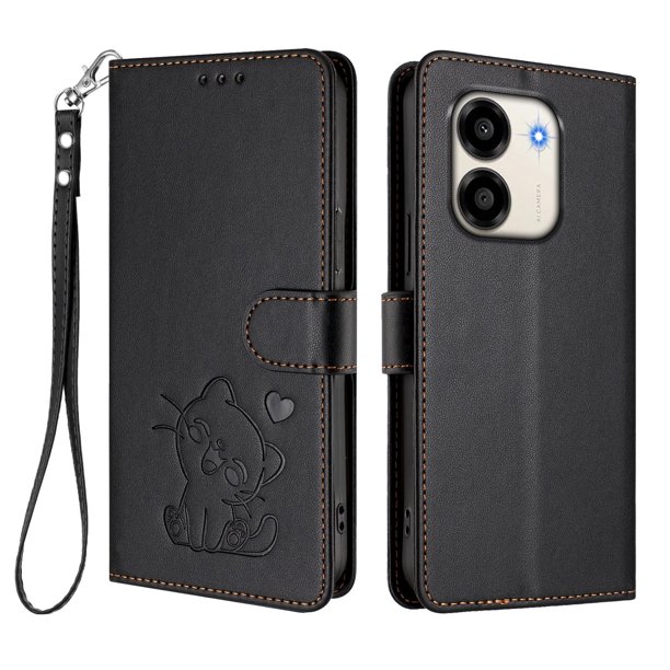 Funda Billetera con Espacio para Fotos para Honor X6e, Negro