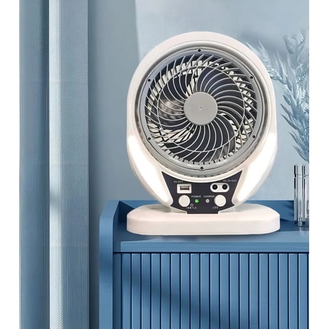 Genérico - Ventilador Portátil Recargable Panel Solar Incluye Ampolleta Cantidad De Aspas 7