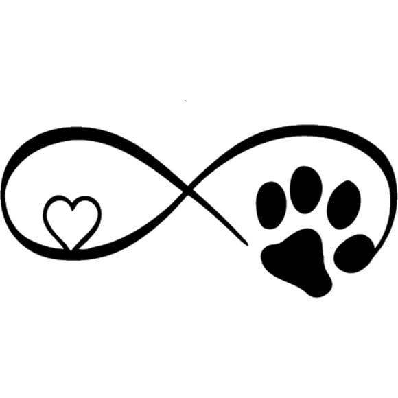 Sticker Infinity Love Dog Amor Infinito Perro Auto Camioneta