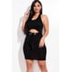 thumbnail image 1 of Vestido Mini Liso con Cuello Halter, Abertura Frontal y Cintura Ajustada., 1 of 5