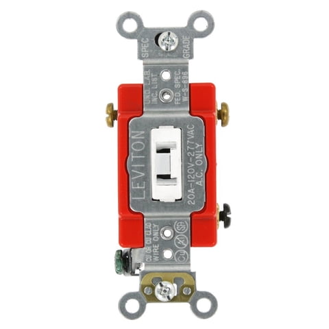 Interruptor Leviton 1223-2Wl 20A 120/277Vac Extra Resistente