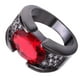 thumbnail image 1 of Anillo De Compromiso Piedra Roja De Moda Para Novia Novio Dama Caballeros Calle, 1 of 5