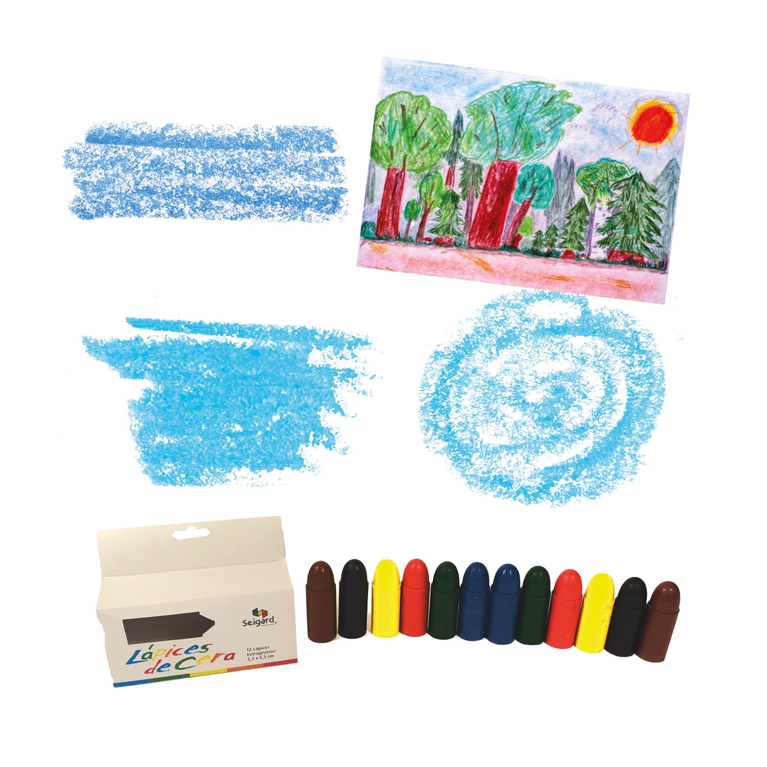 Seigard - Lápices De Cera Jumbo 12 Colores
