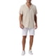 thumbnail image 2 of INSPIRE CHIC Camisas de Lino para Hombre Cuello Campamento Manga Corta Botón Abajo Camisas de Playa de Verano M Caqui, 2 of 6