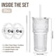 thumbnail image 3 of Set de vasos de vidrio Soultimes Ribbed & Floral, 590 ml (20 oz) x2, 3 of 9