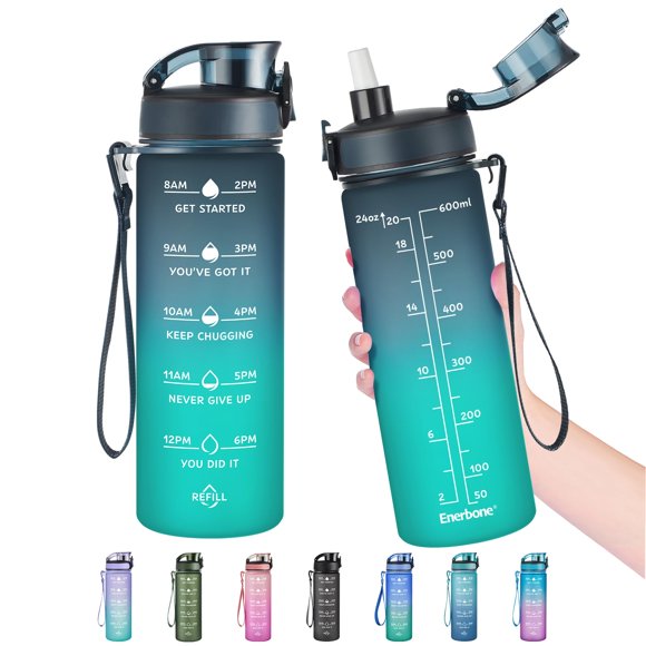 Botella Enerbone 680 ml a prueba de fugas, libre de BPA, con pajilla
