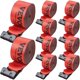 thumbnail image 1 of Correas para camiones VEVOR de 4 x 9 m, resistentes, con ganchos planos, 8165 kg, paquete de 10, 1 of 9