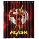 thumbnail image 1 of Cortina de ducha con diseño de superhéroe Flash, juego de cortinas de baño con ganchos, tamaño 60 x 72 pulgadas, 1 of 3
