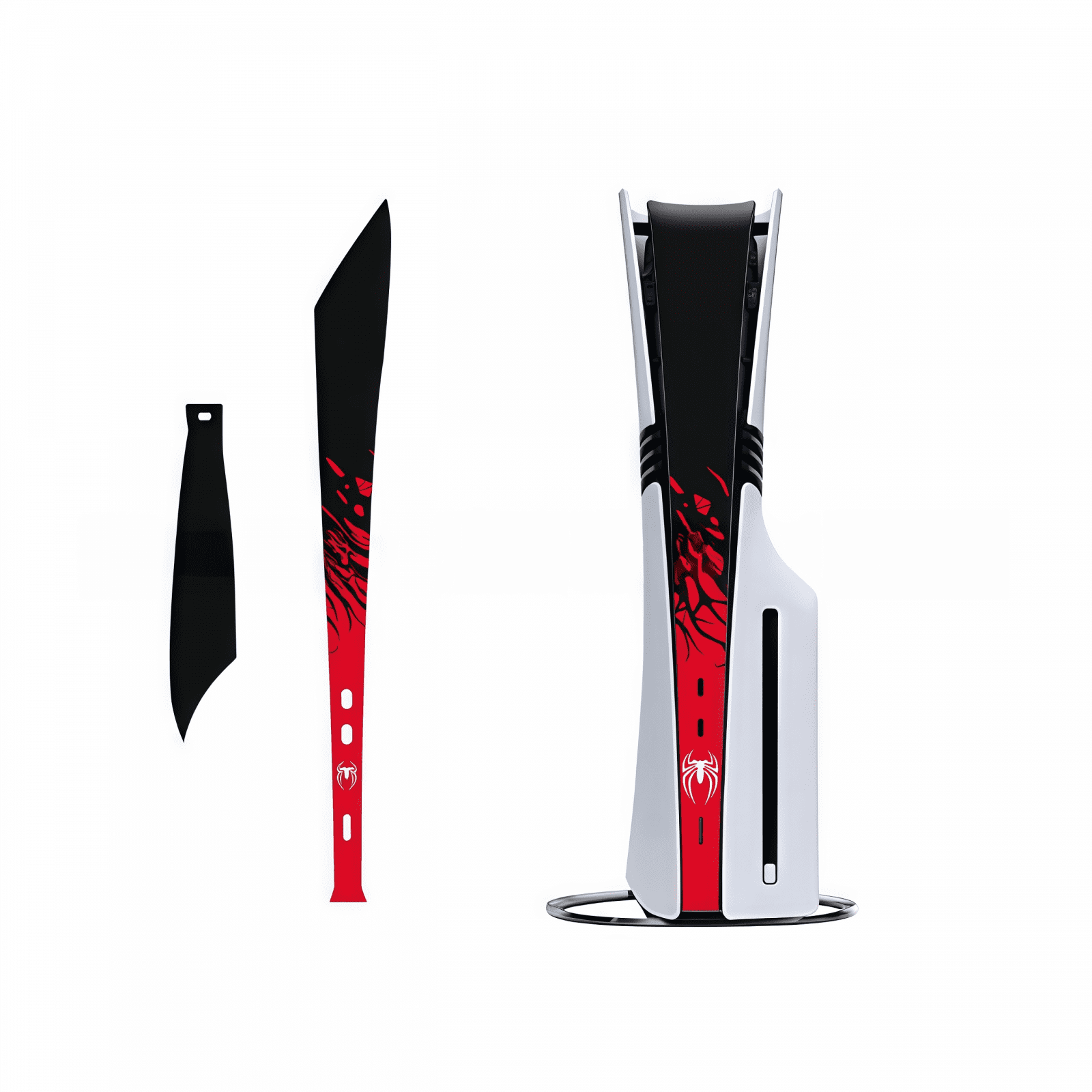 Genérico - 2-pack Protective Vinyl Skin Decals Full Coverage Dust-proof Compatible With Playstation Ps5 Pro Console-patrón De Araña