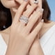 thumbnail image 3 of Anillo de circonita con microincrustaciones de diamante brillante para mujer, anillo creativo con separación de colores en forma de cruz, 3 of 5