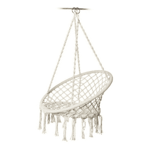 Genérico - Silla Hamaca Colgante Para Terraza O Jardín Color Blanco