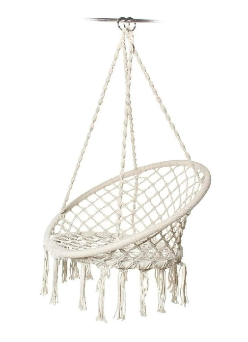 Genérico - Silla Hamaca Colgante Para Terraza O Jardín Color Blanco