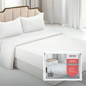 Juego De Sabanas Queen Homely Suave 100 Gsm 4 Piezas