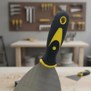 Metalfer - Espátula Mango Goma 4 Pulgadas