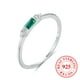 thumbnail image 1 of Eternity Ring - 925 Sterling Silver with Green Zircon - Perfect for Engagement, Wedding, and Promise - Women's Bride Decor Gift, 1 of 5